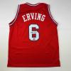 imageFacsimile Autographed Julius Dr J Erving Philadelphia Red Reprint Laser Auto Basketball Jersey Size Mens XL