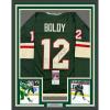 imageFramed AutographedSigned Matt Boldy 35x39 Minnesota Green Hockey Jersey JSA COA