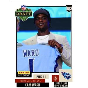 image2025 Panini Instant NFL Cam Ward 1 Draft Night Tennessee Titans Rookie RC Football Card