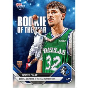 image2025 Topps Now Cooper Flagg ROY 2026 KIA Rookie of the Year Award Winner Dallas Mavericks Rookie RC Basketball Card