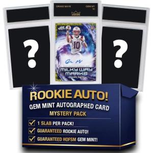 imageAutographed NFL Gem Mint Rookie Card Mystery Pack  HOFSM 10 Graded