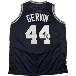 imageAutographedSigned George Gervin San Antonio Black Basketball Jersey Beckett BAS COA
