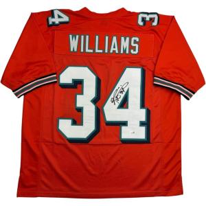 imageAutographedSigned Ricky Williams Miami Orange Football Jersey JSA COA