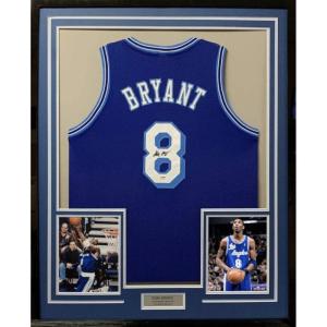 imageFramed AutographedSigned Kobe Bryant 33x42 Los Angeles LA Retro Blue Basketball Jersey PSADNA COA