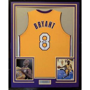 imageFramed AutographedSigned Kobe Bryant 33x42 Los Angeles LA Yellow Basketball Jersey PSADNA COA
