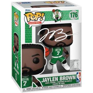 imageJaylen Brown 176 Facsimile Signed Reprint Laser Autographed Funko POP Basketball NBA Boston Celtics Figurine with Protector Case