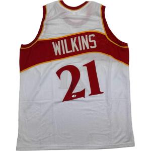imageAutographedSigned Dominique Wilkins Atlanta White Basketball Jersey PSADNA COA