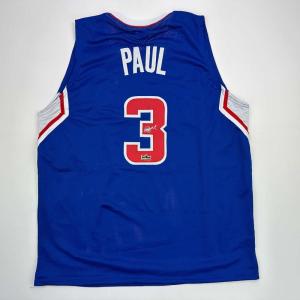 imageFacsimile Autographed Chris Paul Los Angeles LA Blue Reprint Laser Auto Basketball Jersey Size Mens XL