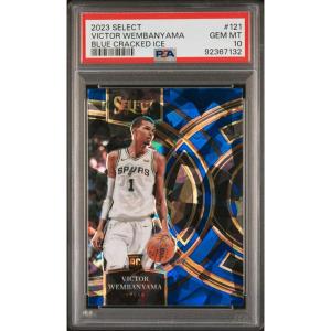imageGraded 2023 Panini Select Victor Wembanyama 121 Blue Cracked Ice Rookie RC Basketball Card PSA 10 Gem Mint