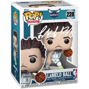 imageLaMelo Ball 228 Association Edition Uniform Facsimile Signed Reprint Laser Autographed Funko POP Basketball NBA Charlotte Hornets Figurine with Protector Case