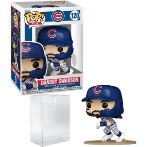 imageDansby Swanson 120 Funko POP Baseball Chicago Cubs Figurine Bundle with HOFSM Protector Case