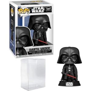 imageDarth Vader 597 Star Wars Episode IV A New Hope Funko POP Movies Figurine Bundle with HOFSM Protector Case
