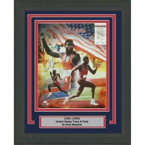 imageFramed AutographedSigned Carl Lewis Track USA Olympics 9x Gold Medalist 16x20 Photo JSA COA