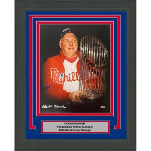 imageFramed AutographedSigned Charlie Manuel 2008 World Series Philadelphia Phillies 16x20 Baseball Photo PSADNA COA
