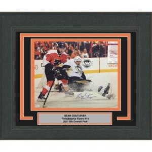 imageFramed AutographedSigned Sean Couturier vs Evgeni Malkin 16x20 Philadelphia Flyers Hockey Photo JSA COA