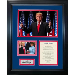 imageFramed Donald Trump 45th POTUS Facsimile Laser Signature Auto 11x14 Photo Sig Collage