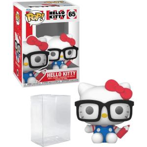 imageHello Kitty 65 Nerd with Glasses Funko POP Animation Figurine Bundle with HOFSM Protector Case