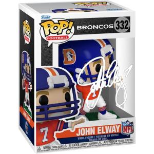 imageJohn Elway 332 Facsimile Signed Reprint Laser Autographed Funko POP Football Denver Broncos Figurine with Protector Case