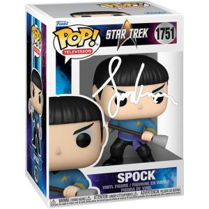imageLeonard Nimoy Spock 1751 with Vulcan lirpa Star Trek Facsimile Signed Reprint Laser Autographed Funko POP Television TV Figurine with Protector Case