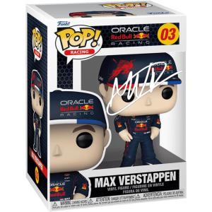 imageMax Verstappen 03 Facsimile Signed Reprint Laser Autographed Funko POP Formula 1 F1 Figurine with Protector Case