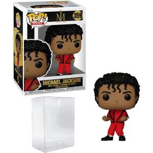 imageMichael Jackson 359 Thriller Funko POP Rocks Figurine Bundle with HOFSM Protector Case