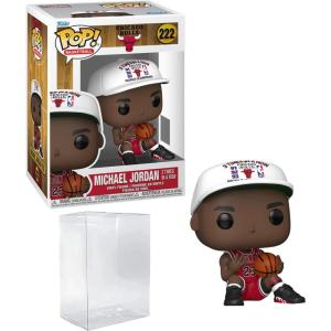 imageMichael Jordan 222 3 Times in a Row Funko POP Basketball Chicago Bulls Figurine Bundle with HOFSM Protector Case