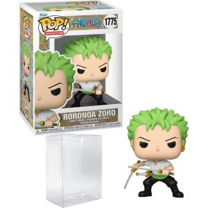 imageOne Piece Roronoa Zoro 1775 Two Sword Style Funko POP Animation Figurine Bundle with HOFSM Protector Case