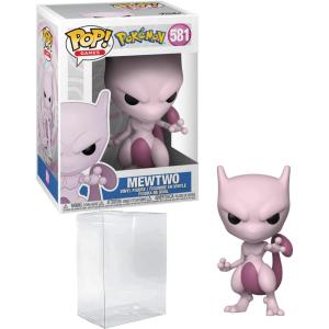 imagePKM Mewtwo 581 Funko POP Games Figurine Bundle with HOFSM Protector Case