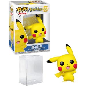 imagePKM Pikachu 553 Waving Funko POP Games Figurine Bundle with HOFSM Protector Case
