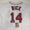 imageAutographedSigned Jim Rice Boston White Baseball Jersey JSA COA