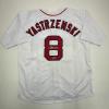 imageFacsimile Autographed Carl Yastrzemski Boston White Reprint Laser Auto Baseball Jersey Size Mens XL