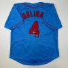 imageFacsimile Autographed Yadier Molina St Louis Blue Reprint Laser Auto Baseball Jersey Size Mens XL