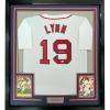 imageFramed AutographedSigned Fred Lynn 33x42 Boston White Baseball Jersey JSA COA