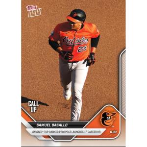 image2025 Topps Now Samuel Basallo 634 Clubs Top Ranked Prospect Launches 1st Career Home Run Baltimore Orioles Rookie RC Baseball Card
