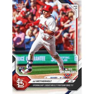 image2026 Topps Now JJ Wetherholt 8 Opening Day Debut Home Run is 1st for Team Since 1957 St Louis Cardinals Rookie RC Baseball Card