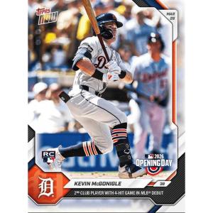 image2026 Topps Now Kevin McGonigle 7 2nd Club Player with 4 Hit Game in MLB Debut Detroit Tigers Rookie RC Baseball Card