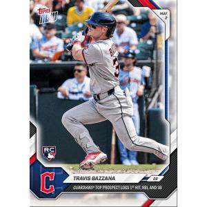 image2026 Topps Now Travis Bazzana 153 Guardians Top Prospect Logs 1st Hit RBI amp Steal Cleveland Guardians Rookie RC Baseball Card