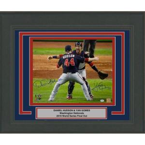 imageFramed AutographedSigned Daniel Hudson amp Yan Gomes Dual 2019 World Series Washington Nationals Final Out 16x20 Baseball Photo PSADNA COA