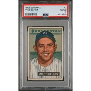 imageGraded 1951 Bowman Yogi Berra 2 Baseball Card PSA 2 Good