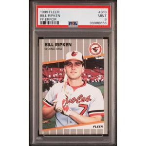 imageGraded 1989 Fleer Bill Ripken 616 FF Error Baseball Card PSA 9 Mint