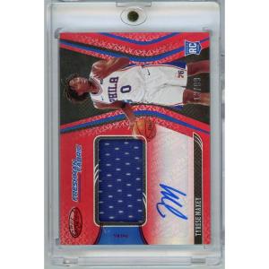 image2020 Panini Certified Tyrese Maxey FFMAX 99 Freshman Fabric Rookie Patch Auto Rookie RC Basketball Card