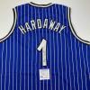 imageAutographedSigned Anfernee Penny Hardaway Orlando Blue Pinstripe Basketball Jersey PSADNA COA