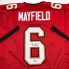 imageAutographedSigned Baker Mayfield Tampa Bay Red Football Jersey Beckett BAS COA