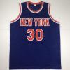 imageAutographedSigned Bernard King New York Blue Basketball Jersey Beckett BAS COA