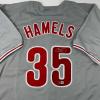 imageAutographedSigned Cole Hamels Philadelphia Grey Baseball Jersey Beckett BAS COA