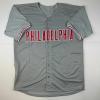 imageAutographedSigned Cole Hamels Philadelphia Grey Baseball Jersey Beckett BAS COA