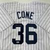imageAutographedSigned David Cone New York Pinstripe Baseball Jersey Beckett BAS COA