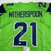 imageAutographedSigned Devon Witherspoon Seattle Green Football Jersey JSA COA