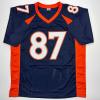 imageAutographedSigned Ed McCaffrey 2x SB Champs Denver Blue Football Jersey Beckett BAS COA