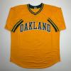 imageAutographedSigned Jose Canseco Oakland Yellow Baseball Jersey JSA COA